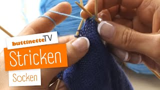 Socken stricken  Tutorial  buttinette TV STRICKEN [upl. by Ambrosio333]