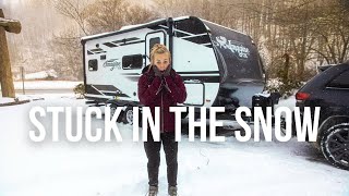 WINTER CAMPING IN A SNOWSTORM The Realities of RV Life  Rookies On The Road Ep 3 [upl. by Ogram]