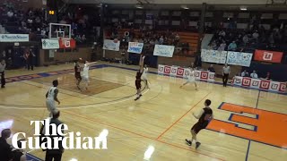 Incredible fullcourt buzzer beater shot wins basketball game [upl. by Anihsak144]