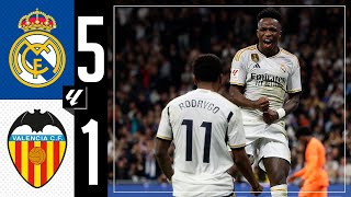 Real Madrid 51 Valencia  HIGHLIGHTS  LaLiga 202324 [upl. by Nnaid]