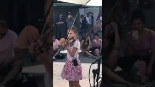 9yearold girl playing violin in public  People are amazed by Karolina Protsenko [upl. by Ytok]