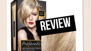 Loreal Superior Preference 91 Viking Light Ash Blonde  PRODUCT REVIEW [upl. by Anerec99]