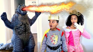 GODZILLA Takes Princess Shasha  Shiloh the Knight  Onyx Kids [upl. by Sialac]