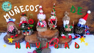 Muñecos navideños con piñas Conos de pino [upl. by Dihahs78]