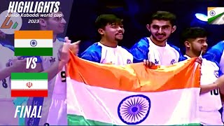 INDIA vs IRAN Final Junior Kabaddi World cup 2023 Full match highlights [upl. by Aidahs102]