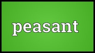 Peasant Meaning [upl. by Yrroc]