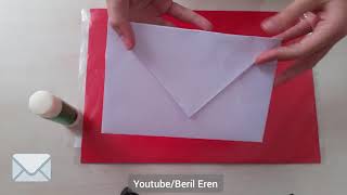 Kolay Zarf Yapımı ✉  Mektup Zarfı A4 KağıttanEasy Tutorial Origami Envelope  Kağıt Katlama DIY 1 [upl. by Dianuj]