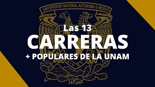 Las 13 CARRERAS MÁS SOLICITADAS en la UNAM 2022 [upl. by Rurik764]