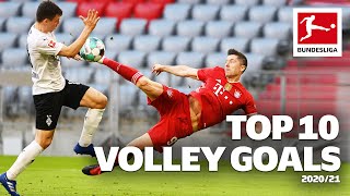 Top 10 Volleys 202021 • Lewandowski Poulsen Haaland amp More [upl. by Nnaira]