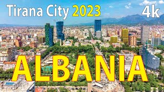 Tirana City  Albania 4K By Drone 2023 [upl. by Marys717]