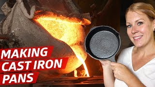 How Cast Iron Pans Are Made — How to Make It [upl. by Zertnom]