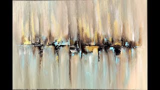 Skyline abstract painting with Acrylic abstract art acrylpainting abstrakte Malerei mit Acryl [upl. by Mansoor661]