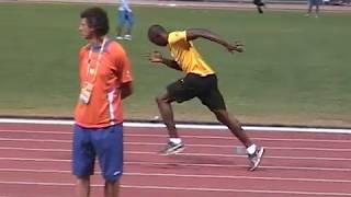 2008 OG Usain Bolt warmup before 200m World Record [upl. by Larrej723]