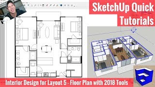 Creating a Floor Plan in Layout with SketchUp 2018s New Tools  Apartment for Layout Part 5 [upl. by Aohsoj]