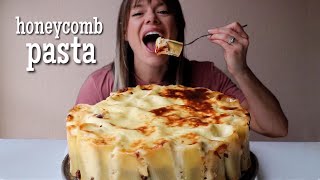 Pastitsio Honeycomb Pasta MUKBANG [upl. by Meletius335]