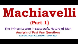 Machiavelli Part 1 Introduction the Prince Lessons of Statecraft Nature of Man [upl. by Forster]