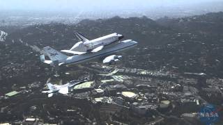 FA18 extended view of Space Shuttle Endeavours flyover Southern California [upl. by Carlile]