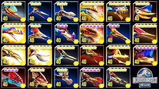 ALL PTEROSAURS MAX LEVEL 40 JURASSIC WORLD [upl. by Ramu771]