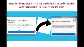 Comment installer Windows 11 sur nimporte quel PC sans formatage ni TPM ni Secure Boot [upl. by Shafer296]