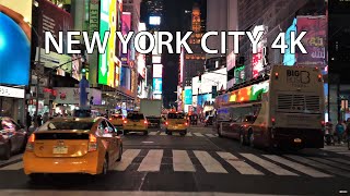 New York City 4K  Night Drive  Times Square  Driving Downtown [upl. by Greta827]