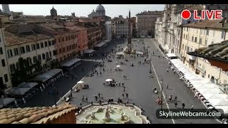 Live Webcam from Piazza Navona  Rome [upl. by Arodasi]