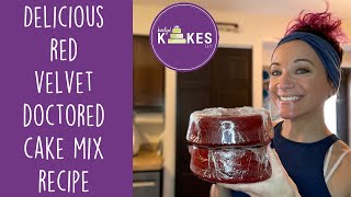 Delicious Moist Red Velvet Doctored Cake Mix Recipe  How I Bake and Freeze Cake Layers [upl. by Mcdade]