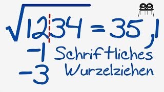 Schriftliches Wurzelziehen  OHNE Quadratzahlen [upl. by Oicelem273]