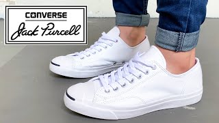 JACK PURCELL LEATHER All White Review  On Feet [upl. by Ecirrehs]