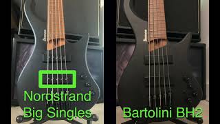 Bartolini BH2 vs Nordstrand Big Singles bass pickup shootout [upl. by Myrt598]