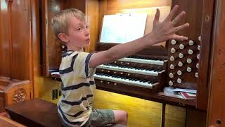 Young organist demonstrates St Saviours Cathedral 1884 Organ [upl. by Quincey]