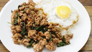 Pad Kra Pao Recipe  Thai Basil Chicken [upl. by Norword845]