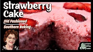 THE BEST Strawberry Cake  1970s Strawberry JellO Cake Recipe [upl. by Linson]