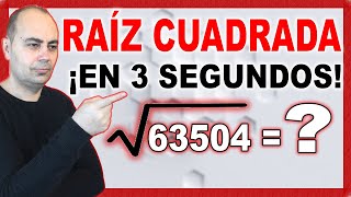 HAZ Una RAÍZ CUADRADA En 3 SEGUNDOS 💥 MAKE A SQUARE ROOT IN 3 SECONDS 99 DOES NOT FAIL maths [upl. by Wesle]