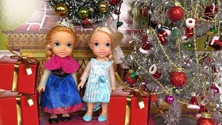 Christmas  Elsa and Anna toddlers  Santa gifts  Tree decoration [upl. by Niattirb]