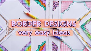 EASY BORDER DESIGN for NOTEBOOK and PROJECT FILE 🌜 AESTHETIC FRONT PAGE DECORATION IDEAS [upl. by Thay]