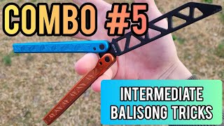 Combo 5 Balisong Tutorial  Intermediate Butterfly Knife Tricks [upl. by Inesita]