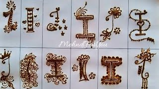 Beautiful I letter mehndi design  i letter mehndi [upl. by Thill189]