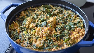 How to cook Kontomire stew Cocoyam  Taro Leaves with assorted Fishes amp Sheabutter Spinach Stew [upl. by Heyes539]