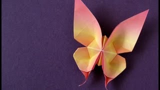 How to Fold an Origami Swallowtail Butterfly first version [upl. by Oiznun647]