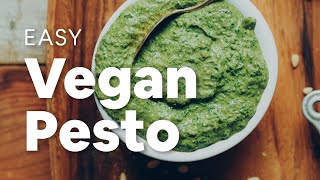 Easy Vegan Pesto 5 minutes  Minimalist Baker Recipes [upl. by Elgar]