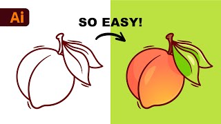 Adobe Illustrator Beginner Tutorial Create a Vector Peach from Sketch HD [upl. by Kcirad]