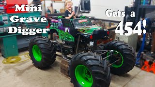 454 Engine for the Custom DIY Mini Grave Digger Powerwheels Monster Truck Build [upl. by Eihs990]