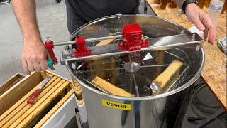 REVIEW VEVOR Manual 4 Frame Honey Extractor [upl. by Berenice842]