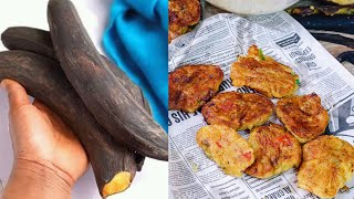 Using Overripe Plantain To Make Tasty Plantain amp Salt Fish Fritters Recipe [upl. by Lednar]