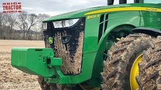 John Deere 8400R Tractor Subsoiling Ground in January 2019 [upl. by Felton559]