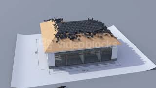 building a house with a hip roof time lapse 3d animation of house construction from the blueprints t [upl. by Aamsa158]