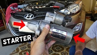 HOW TO REPLACE STARTER ON HYUNDAI ELANTRA [upl. by Lewap103]