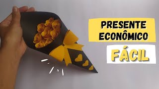 Presente lindo e barato  BUQUÊ DE FLORES COM PAPEL  🌺 [upl. by Sufur]