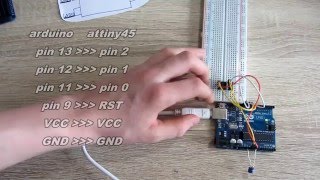 ATtiny45 mit dem Arduino programmieren GermanHD [upl. by Nedlog]