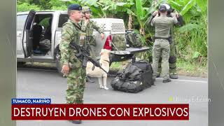 Autoridades destruyeron dos drones cargados con explosivos en Tumaco Nariño [upl. by Nolaf331]